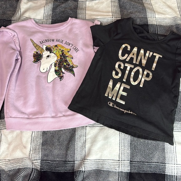 Champion Tee and Unicorn Sweatshirt - Picture 1 of 10